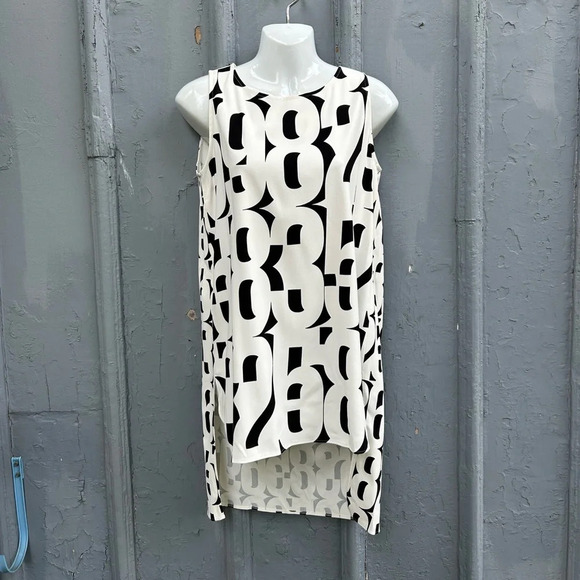 SportMax MaxMara Black & White High Low  tunic, BNWT, size Small - Picture 1 of 10
